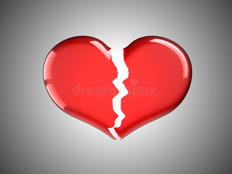 Malattia e dolore. Cuore rotto rosso royalty illustrazione gratis Malattia e dolore. Cuore rotto rosso royalty illustrazione gratis