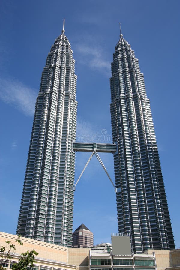 Petronas Towers - famous landmark of Kuala Lumpur, Malaysia. Second and third tallest building in the world, as of 2009.