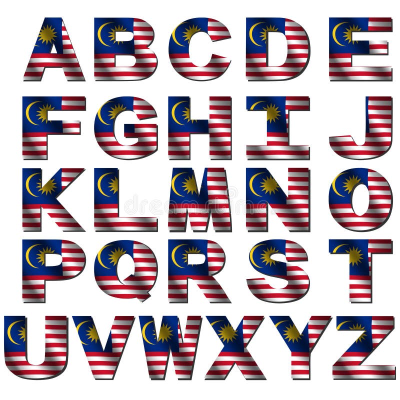 Malaysia flag font vector illustration Malaysia flag font vector illustration