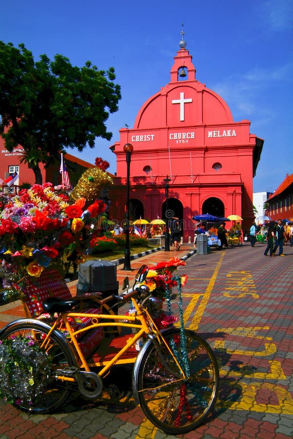 MALAYSIA. MALACCA - A view of Christ Church & Dutch Square on 7/8/2004 in Malacca, Malaysia.