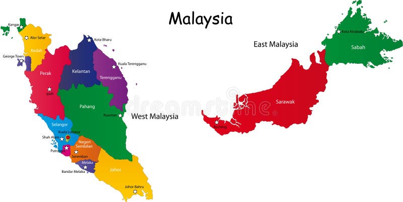 Malaysia Map Royalty Free Stock Photos Image 8989738