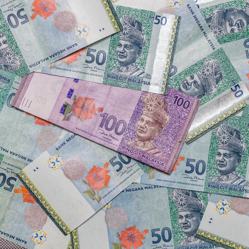 Malaysian Ringgit Currency on Pattern Background Stock Image  Image of