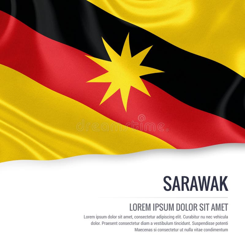 Malaysian State Sarawak Flag. Stock Illustration - Illustration of name