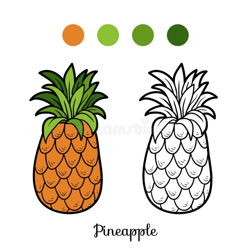 Malbuch: Obst und Gemüse (Ananas)