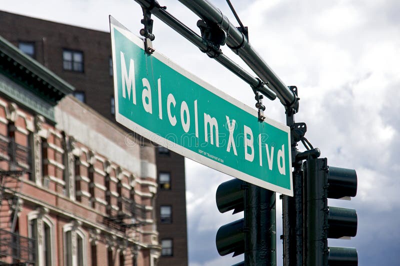 Malcolm X Blvd Harlem, New York City Stock Image Image of sign