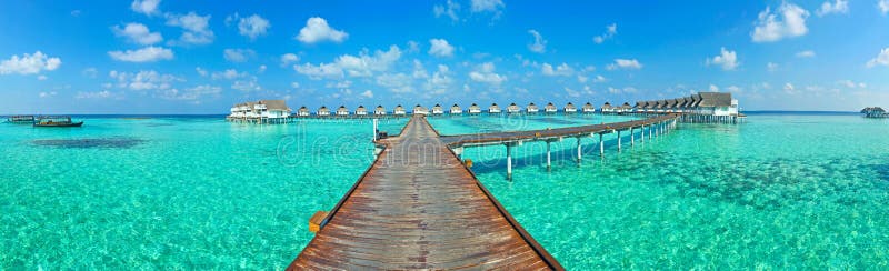Maldives island Panorama royalty free stock photo