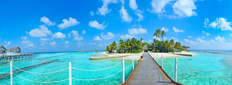 Maldives island panorama royalty free stock image