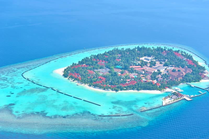 Maldives island from sky royalty free stock photos
