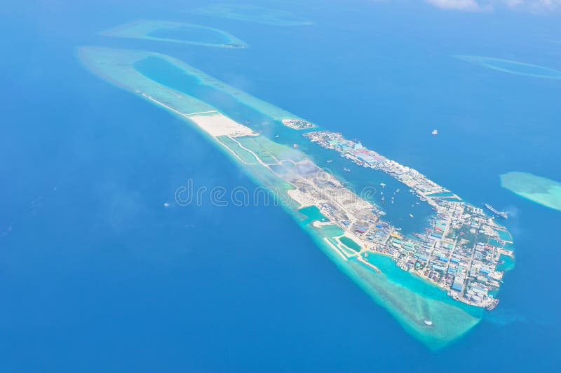 Maldives island from sky royalty free stock images