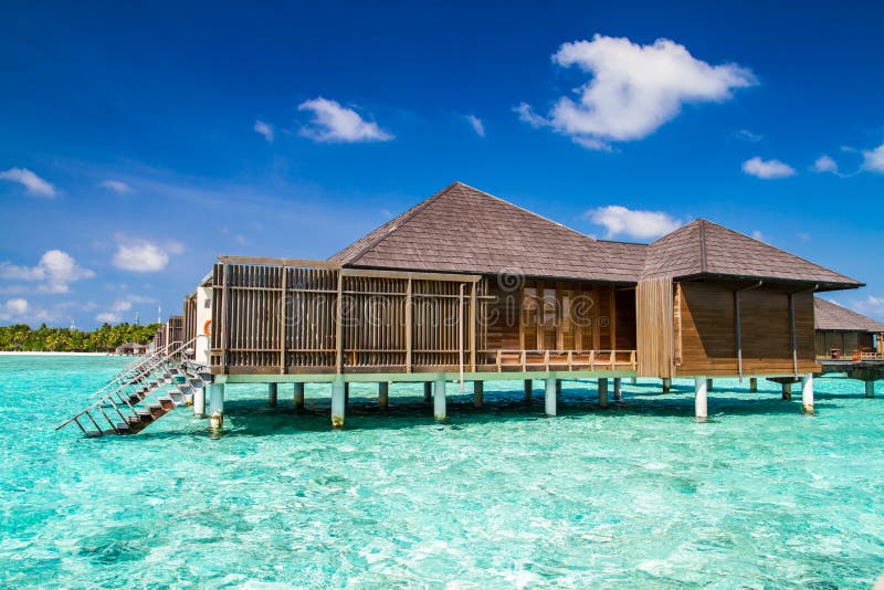 Maldives island, water villas resort