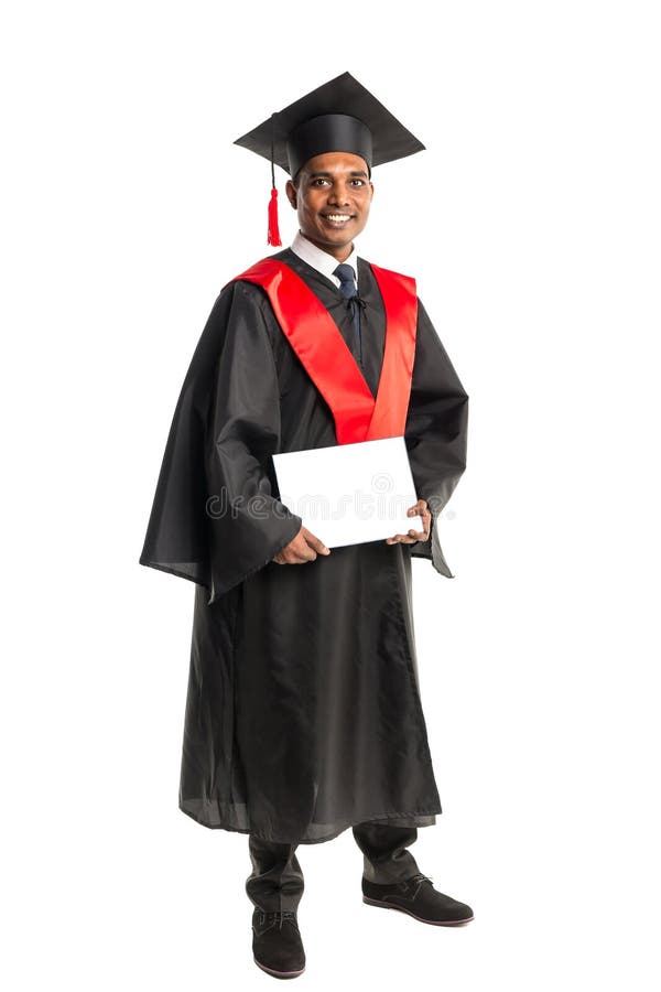 Male African American Graduate In Gown And Cap Stock Photo - Image of ...