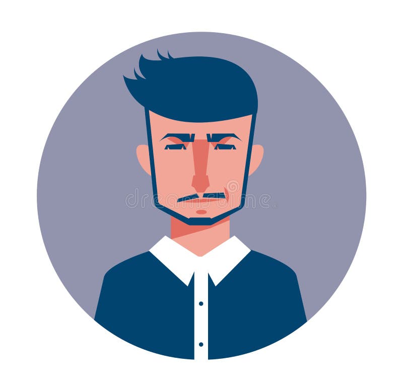 Male Avatar Icon in Flat Style. Male User Icon. Cartoon Man Avatar ...