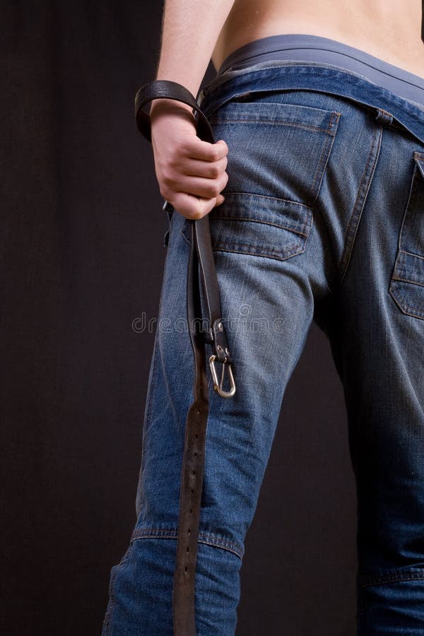 Male Back In Jeans With Belt Stock Photo - Image: 4021164