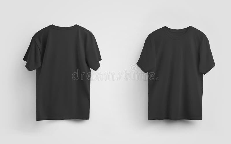 Suradam pølse Barmhjertige Male Black T-shirt Mockup, Front and Back View, Blank Clothes for Design  and Pattern Presentation Stock Photo - Image of object, blank: 193448360