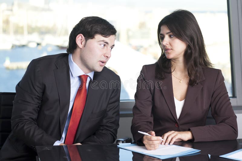 Male boss with his secretary stock photography