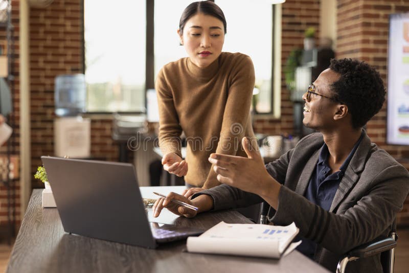 Business analysts checking reports royalty free stock photo