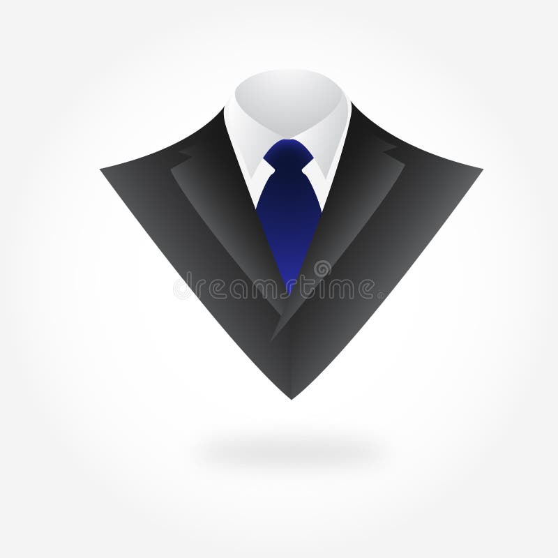 Male Clothing Dark Suit with Tie. Vector Stock Illustration ...