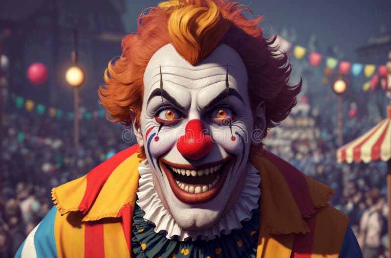 Male Clown. Portrait of Happy Jester in Bright Style. Generative AI ...