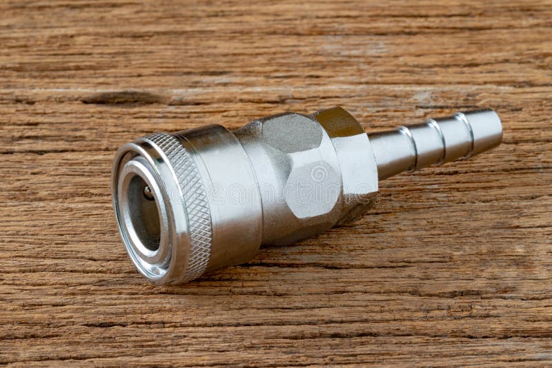 Male Coupler and Female Coupler on White Background Stock Image Image