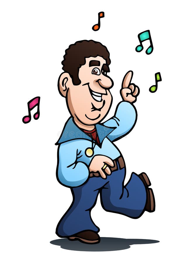 Male dancer dancing with the beat royalty free illustration