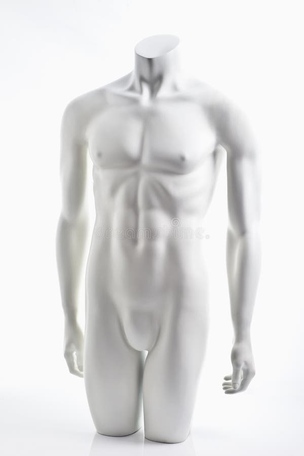 A male display dummy on white background