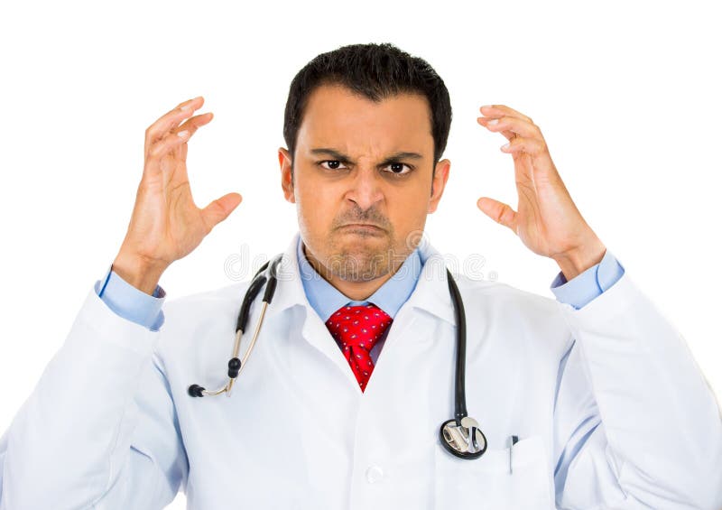 Male doctor having bad news, stressed out royalty free stock image Male doctor having bad news, stressed out royalty free stock image