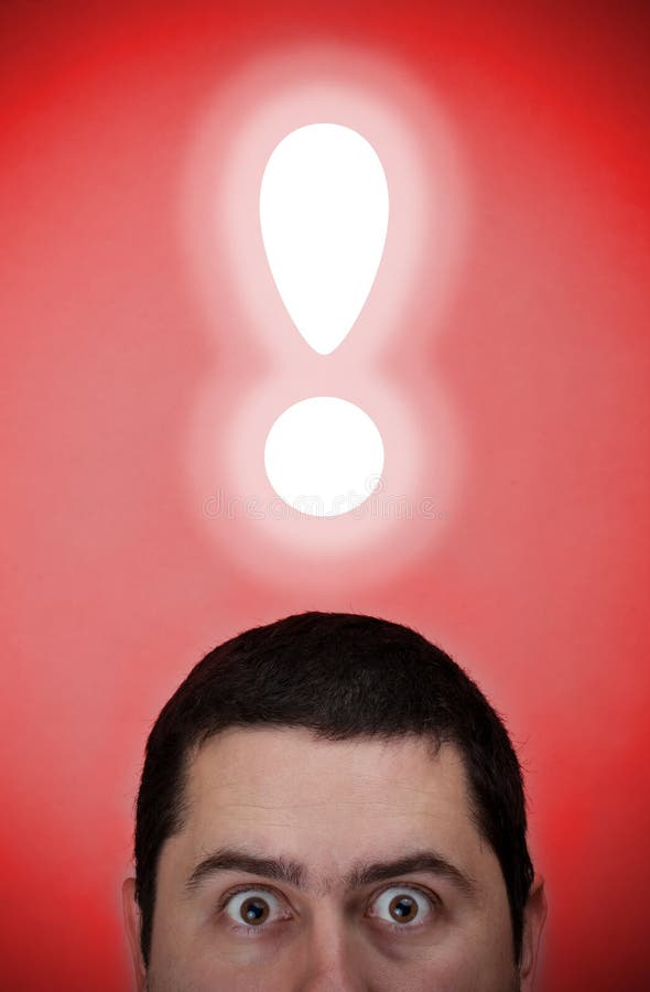 Male with a Exclamation Mark Stock Image - Image of hair, brain: 18714337