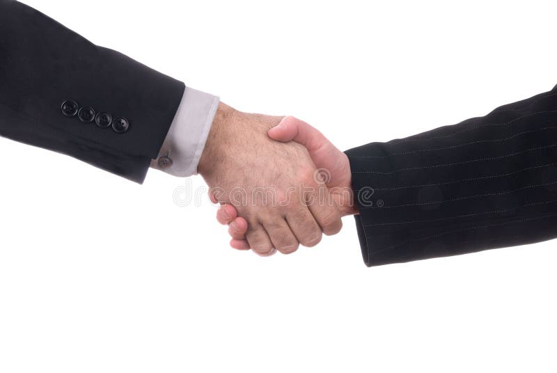 Male and female business handshake stock photo