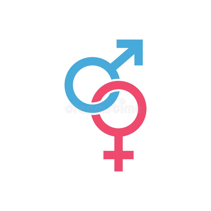 Male And Female Gender Sign Symbol Icon Vector Illustration Stock