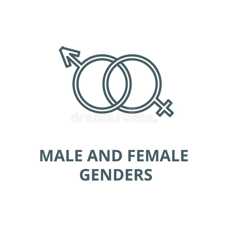 Male and female genders vector line icon, linear concept, outline sign, symbol