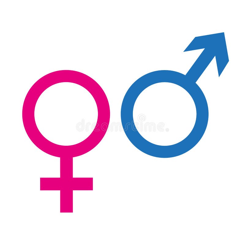 Male and female icon symbol isolated on white background. 
