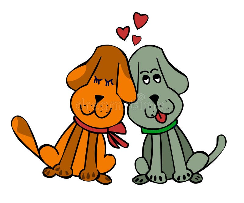 Dogs in Love Cartoon Illustration Stock Vector - Illustration of male ...