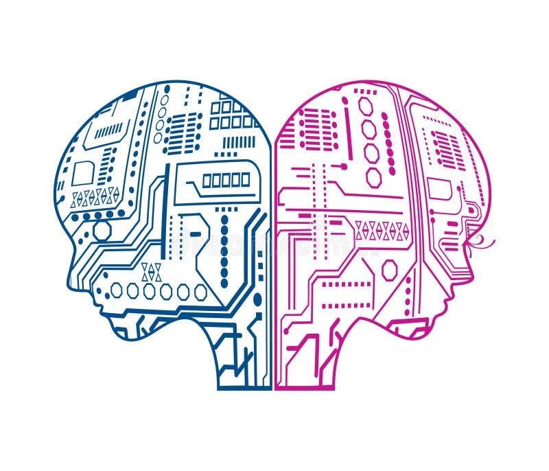 Male and Female robotic profiles