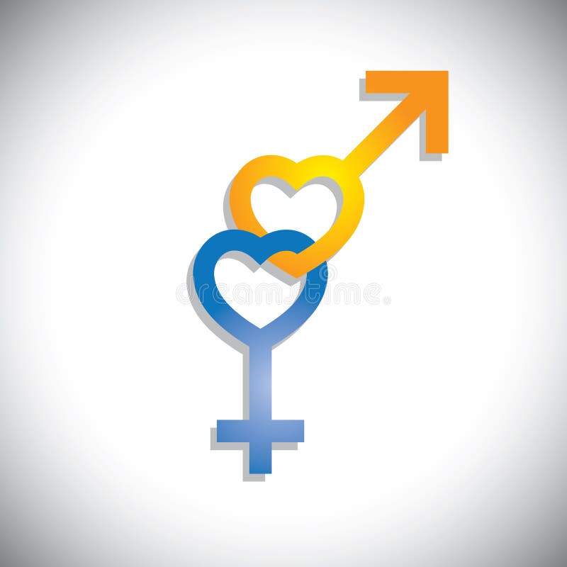 Heart With Male Female Signs Stock Illustration Illustration Of 