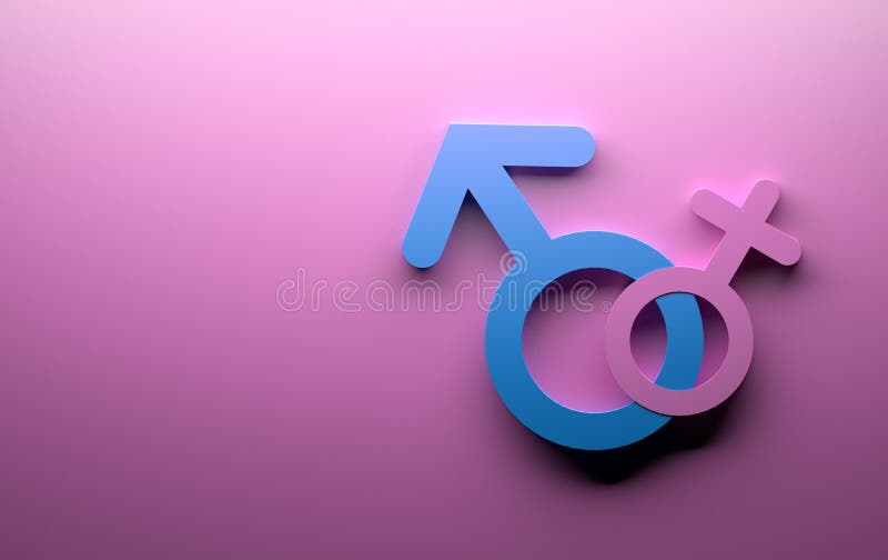 Symbols Of Male And Female Pink And Blue 3d Stock Illustration Illustration Of Background