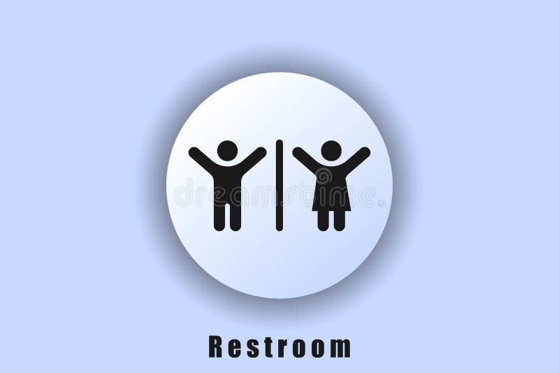 Men Only Bathroom Door Sign with Male Gender Symbol and Text White on Blue
