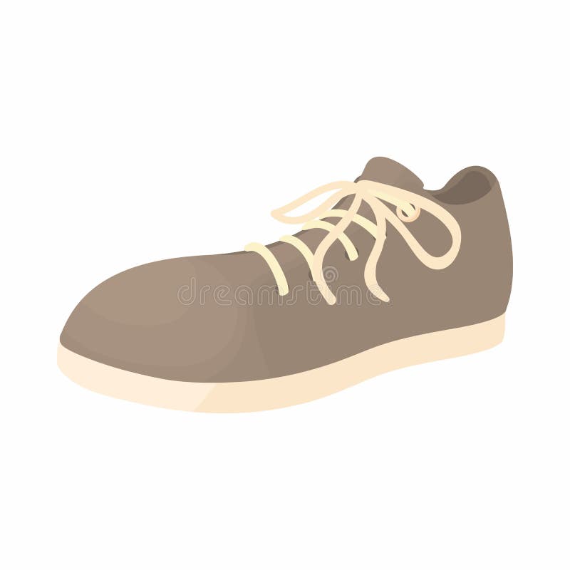 Male Gray Shoe with White Sole Icon Cartoon Style Stock Illustration ...