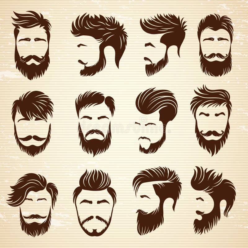 Male Hairstyle. Beauty Haircut Salon for Man Styling Barber Shaved Grooming  Vector Collection Stock Vector - Illustration of elegant, hair: 184981150