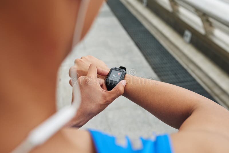 Male hand with fitness tracker royalty free stock images Male hand with fitness tracker royalty free stock images