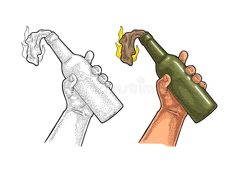 Hand With A Molotov Cocktail Stock Illustration Illustration Of Revolytion Violence 92561185