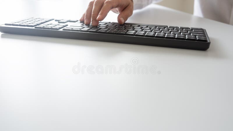 Using computer keypad royalty free stock photo Using computer keypad royalty free stock photo