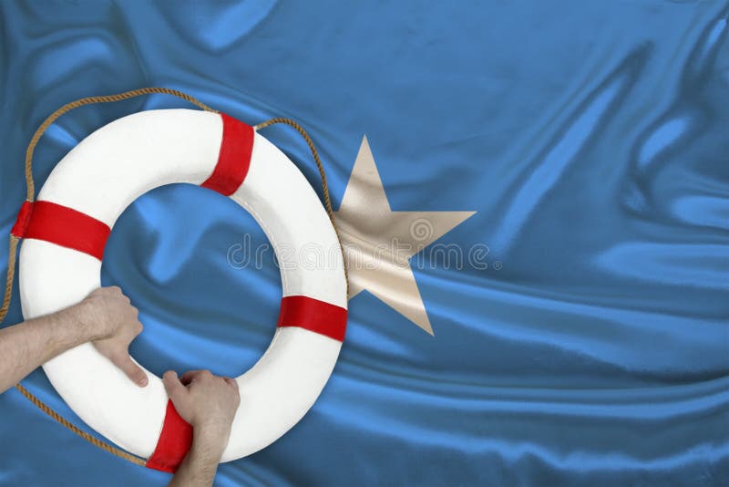 Buoy Flag Red Black Yellow Symbol in Sea Ocean Stock Image - Image