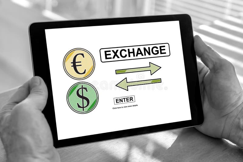 Exchange Concept on a Tablet Stock Image Image of financial,