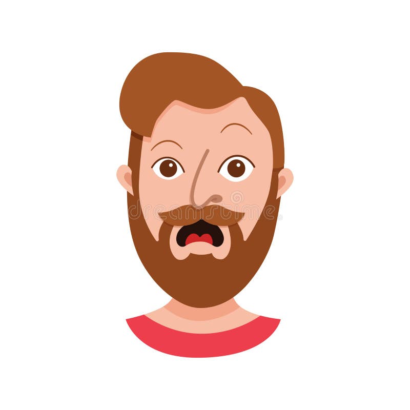 Bearded men face hipster character Royalty Free Vector Image