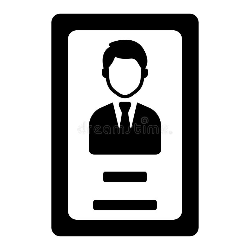 Male identity card stock vector. Illustration of card 213304892