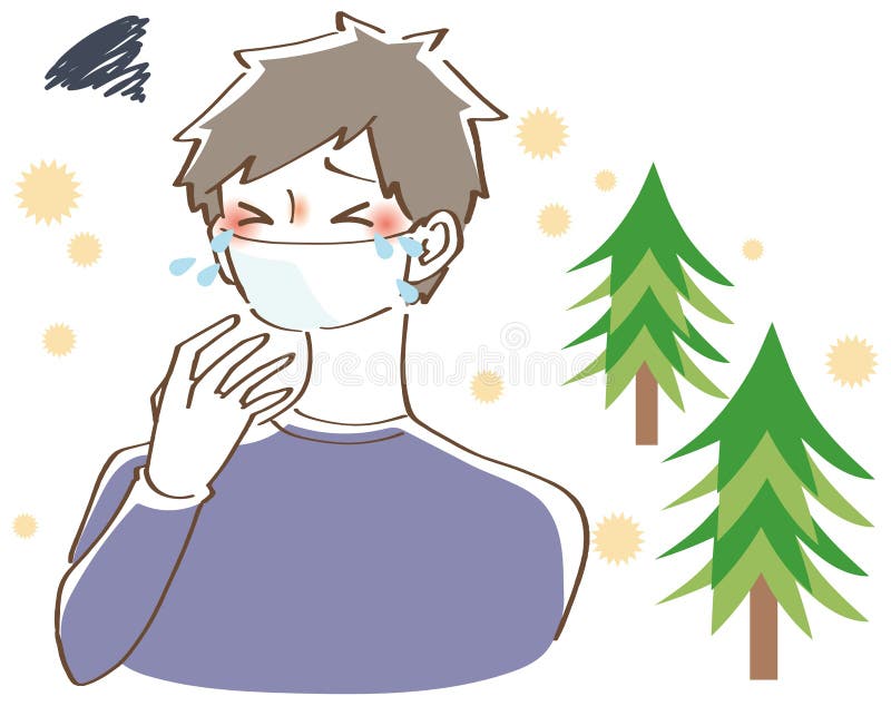 Male Illustration of Hay Fever Stock Vector Illustration of pain, fever 187391988