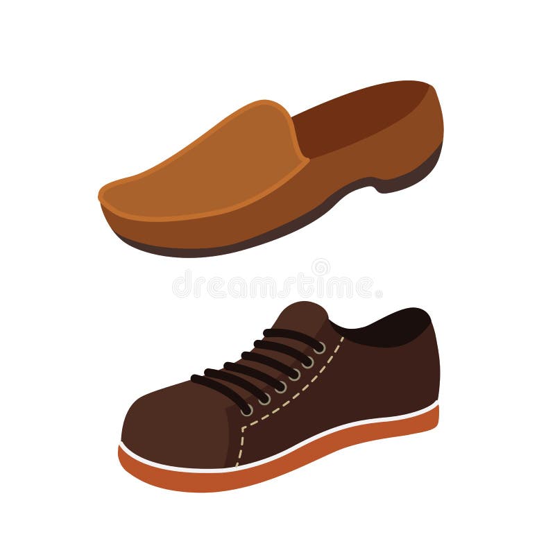 Male Man Season Shoes in Flat Style. Men Boots Isolated Set Vector ...