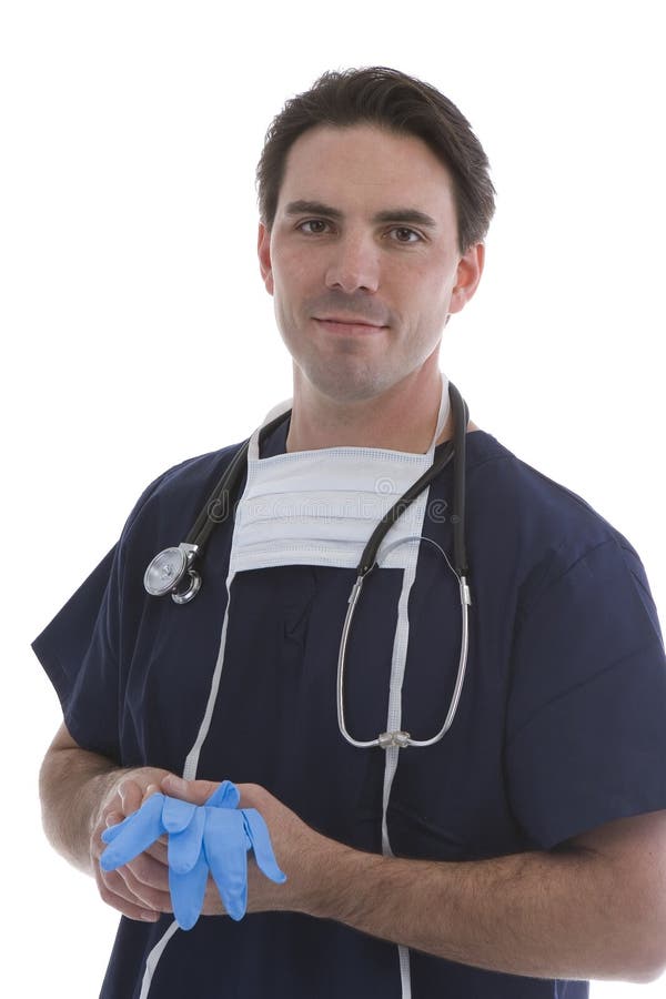 Male model in Medical Scrubs