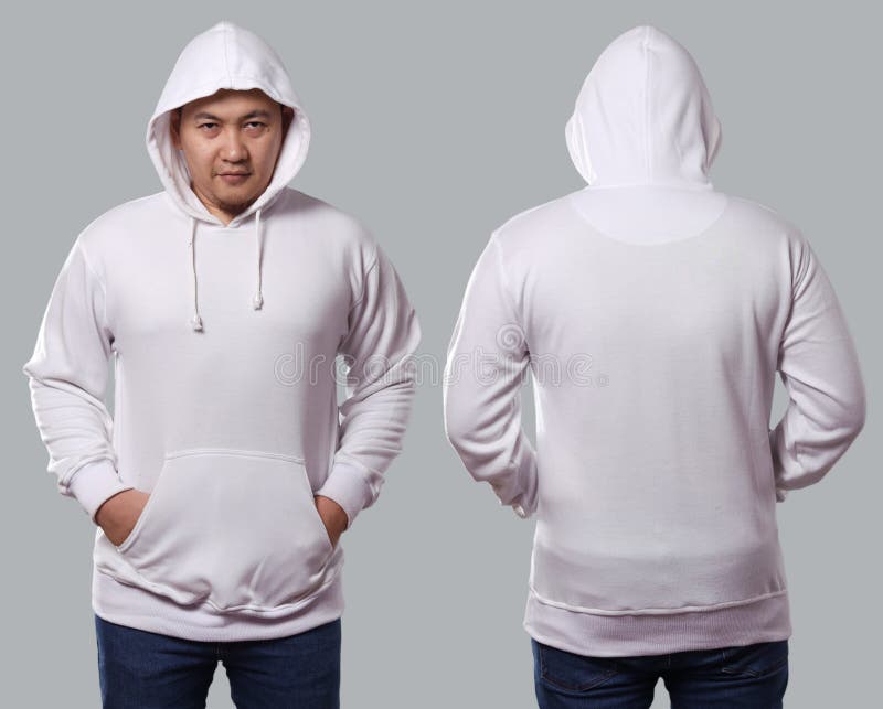 Set of Stylish White Hoodie Sweater with Anonymous Black Manequin on ...