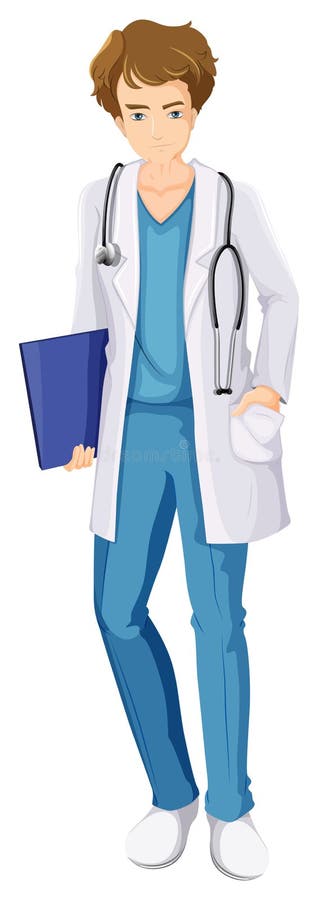 A Male Nurse stock vector. Illustration of cartoon, background - 113946499